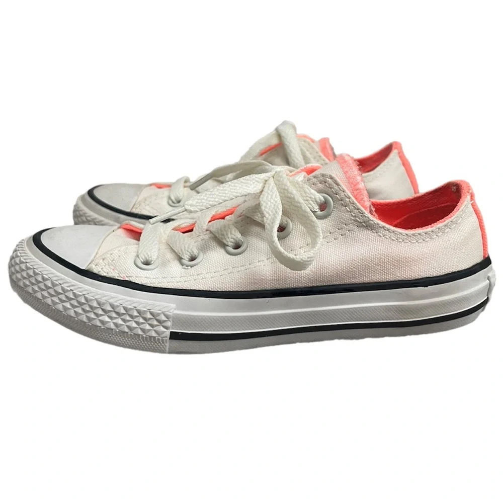 Converse Ox White Hyper Orange Girls Size 12 Converse All Star Chucks Low Tops